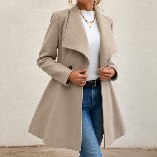 Double-Breasted A-Line Tailored Overcoat