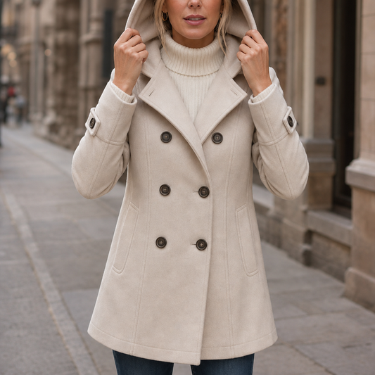 Double-Breasted Hooded Peacoat