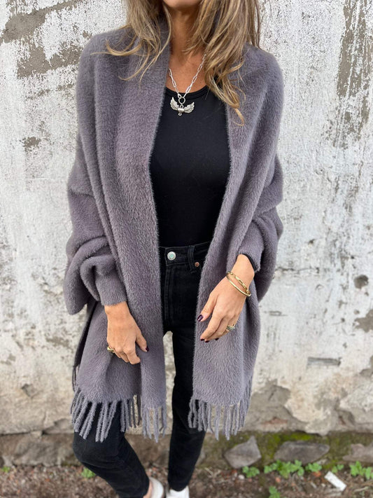Fringed Cardigan Wrap