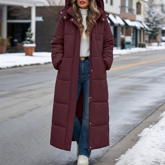 Long Hooded Puffer Coat