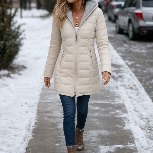 Plush-Lined Hooded Longline Puffer Coat
