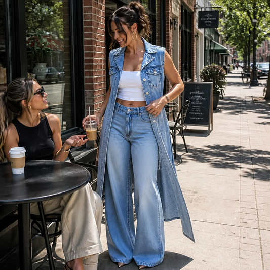 The Denim Vest Dress That Finishes Any Outfit