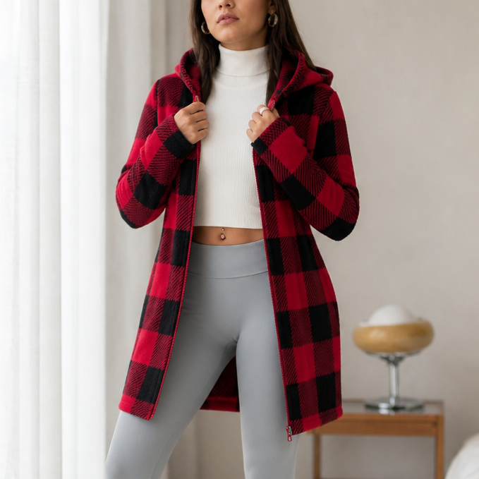 Buffalo Check Hooded Zip Jacket