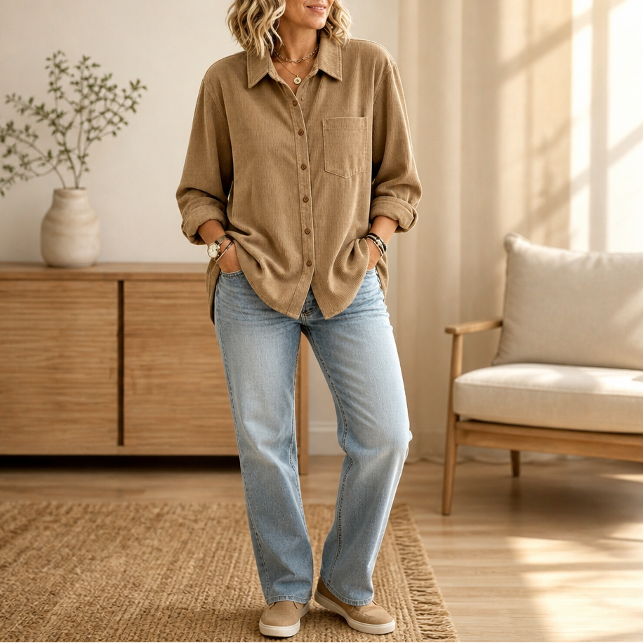 Button-Down Corduroy Shirt Jacket