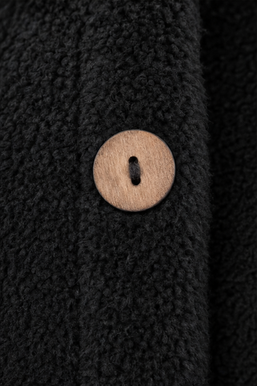 Button-Front Fleece-Look Shirt Jacket