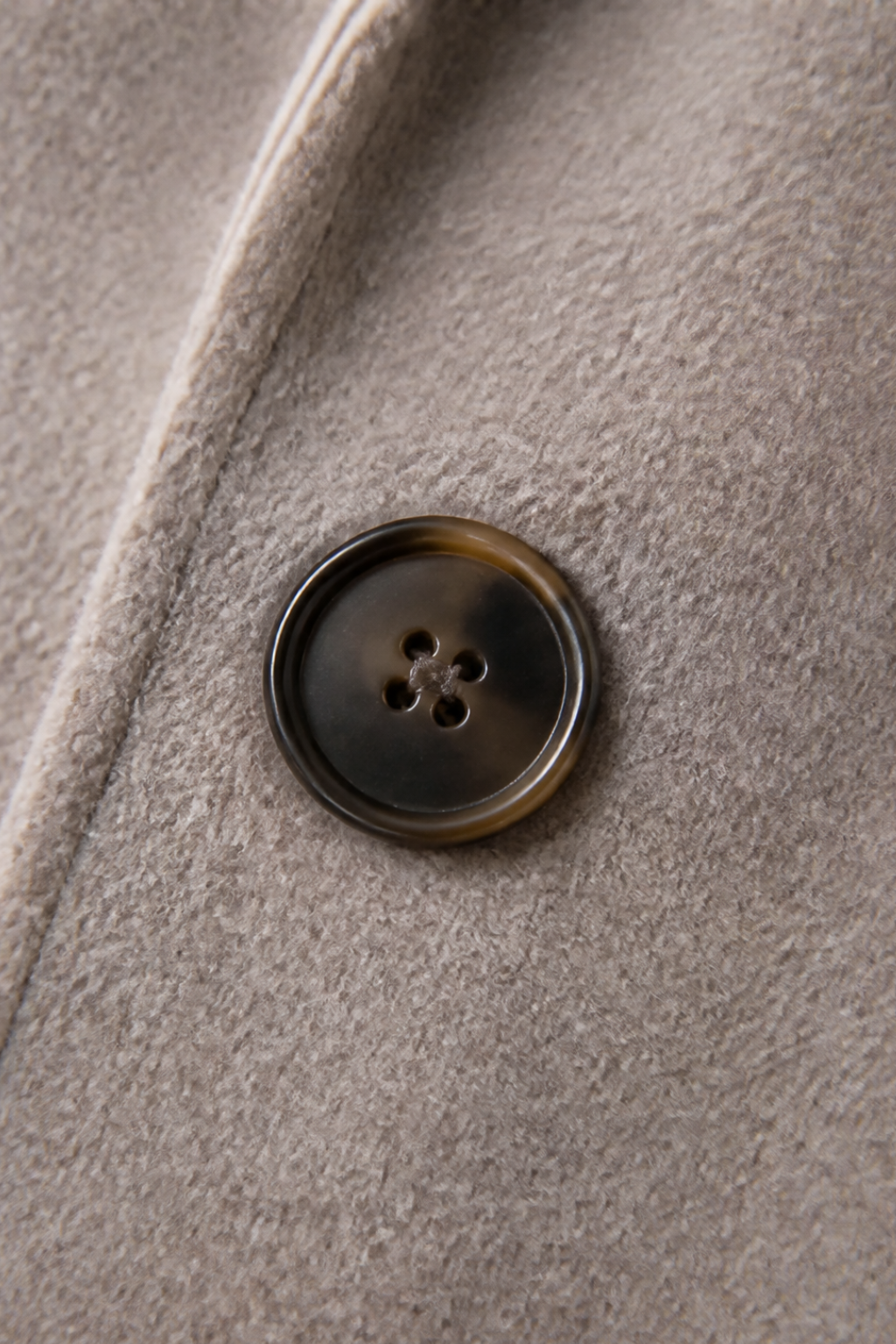 Cable-Knit Sleeve Double-Breasted Longline Coat