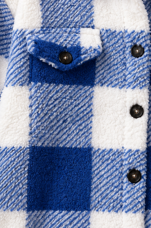 Checked Button-Front Overshirt Jacket