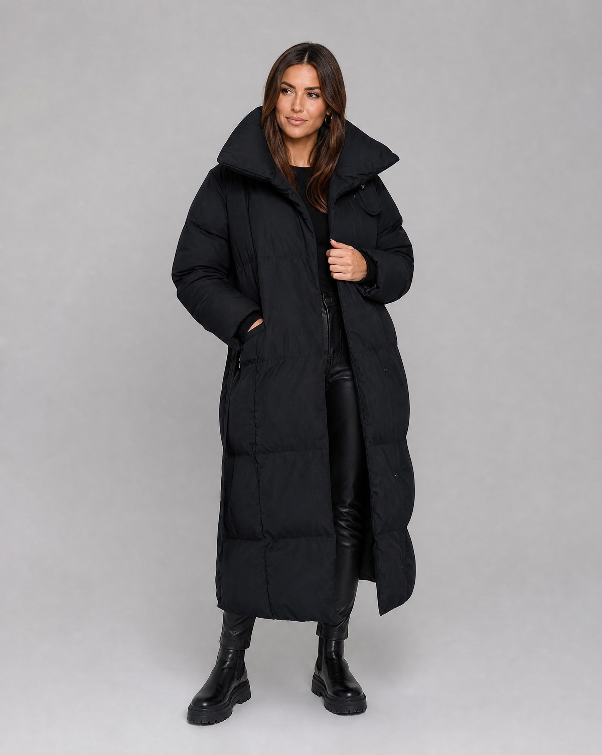 Chic Long Quilted Puffer Coat