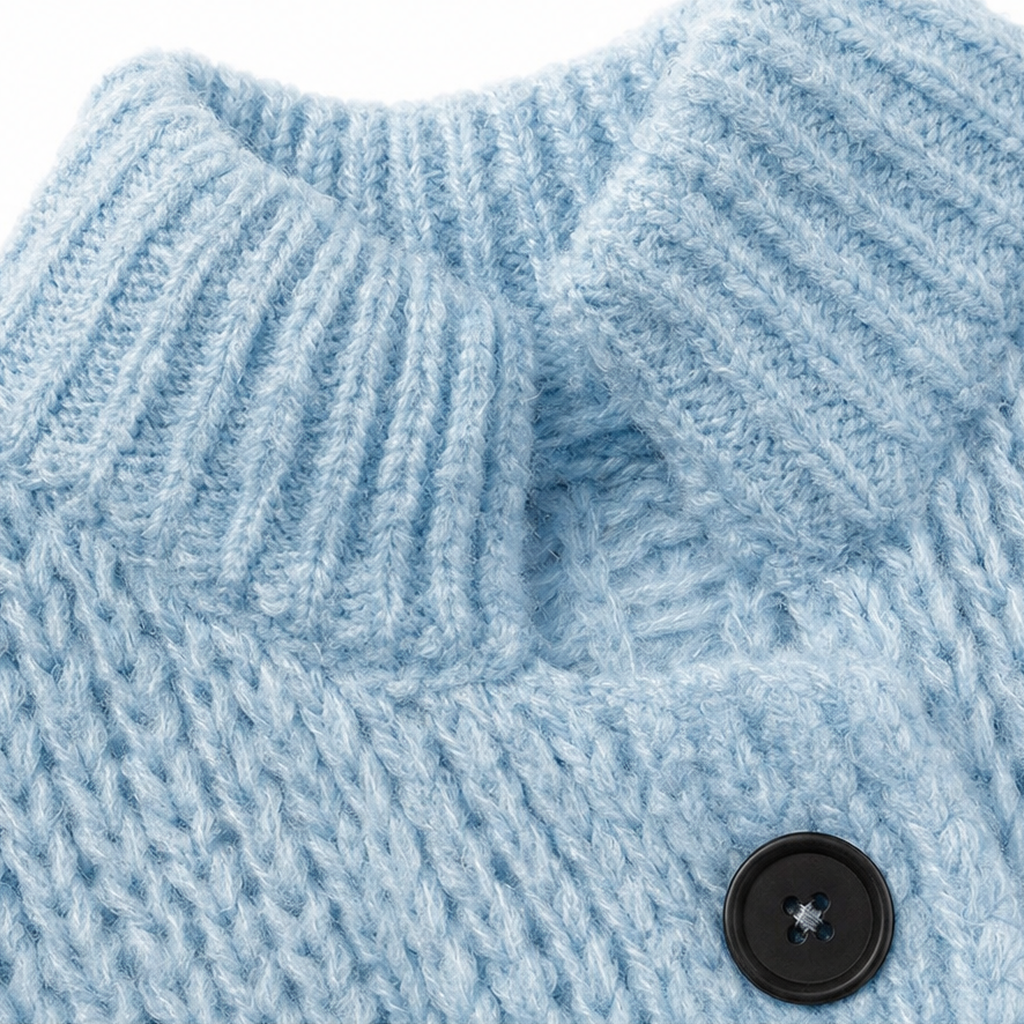 Chunky Knit Below-Knee Button-Front Sweater Coat