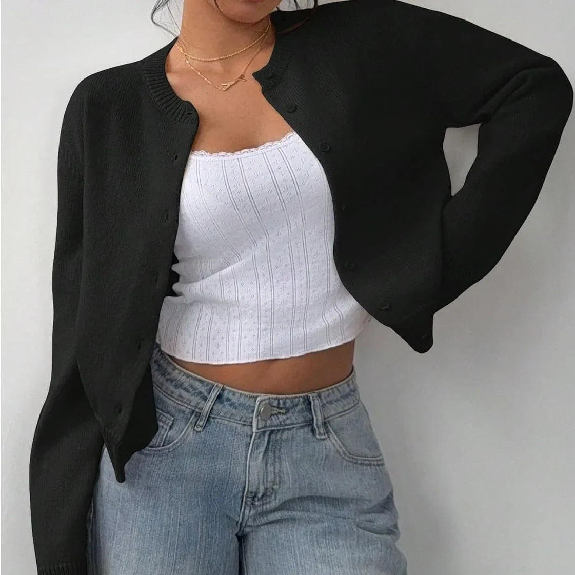 Classic Crew Neck Cardigan