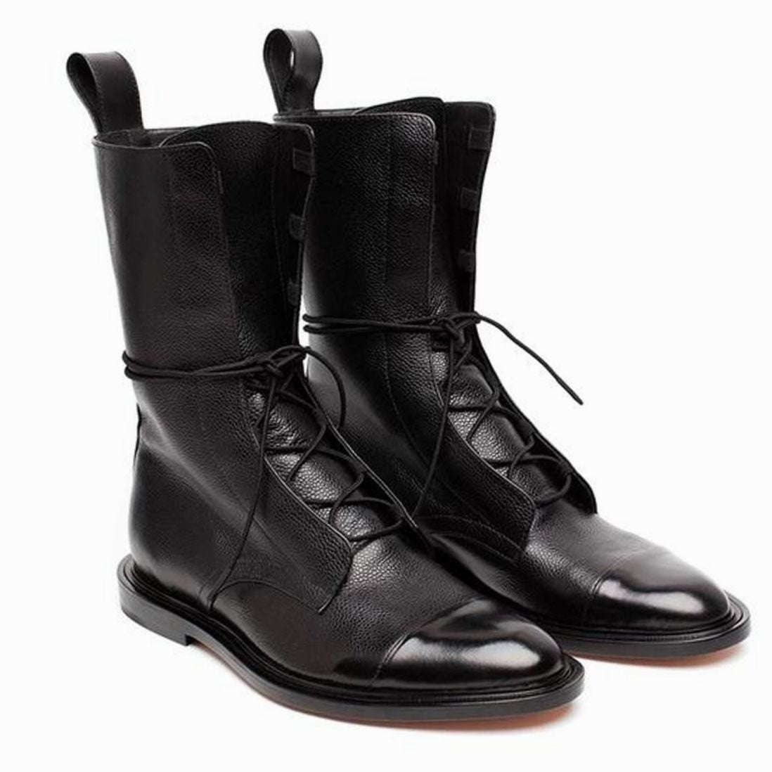Classic Leather Lace-Up Ankle Boots