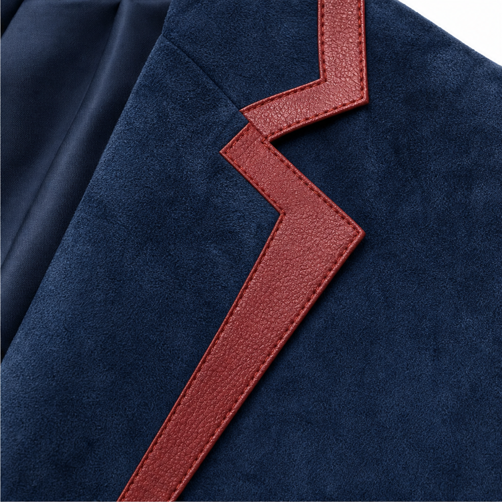 Contrast Trim Velvet Blazer