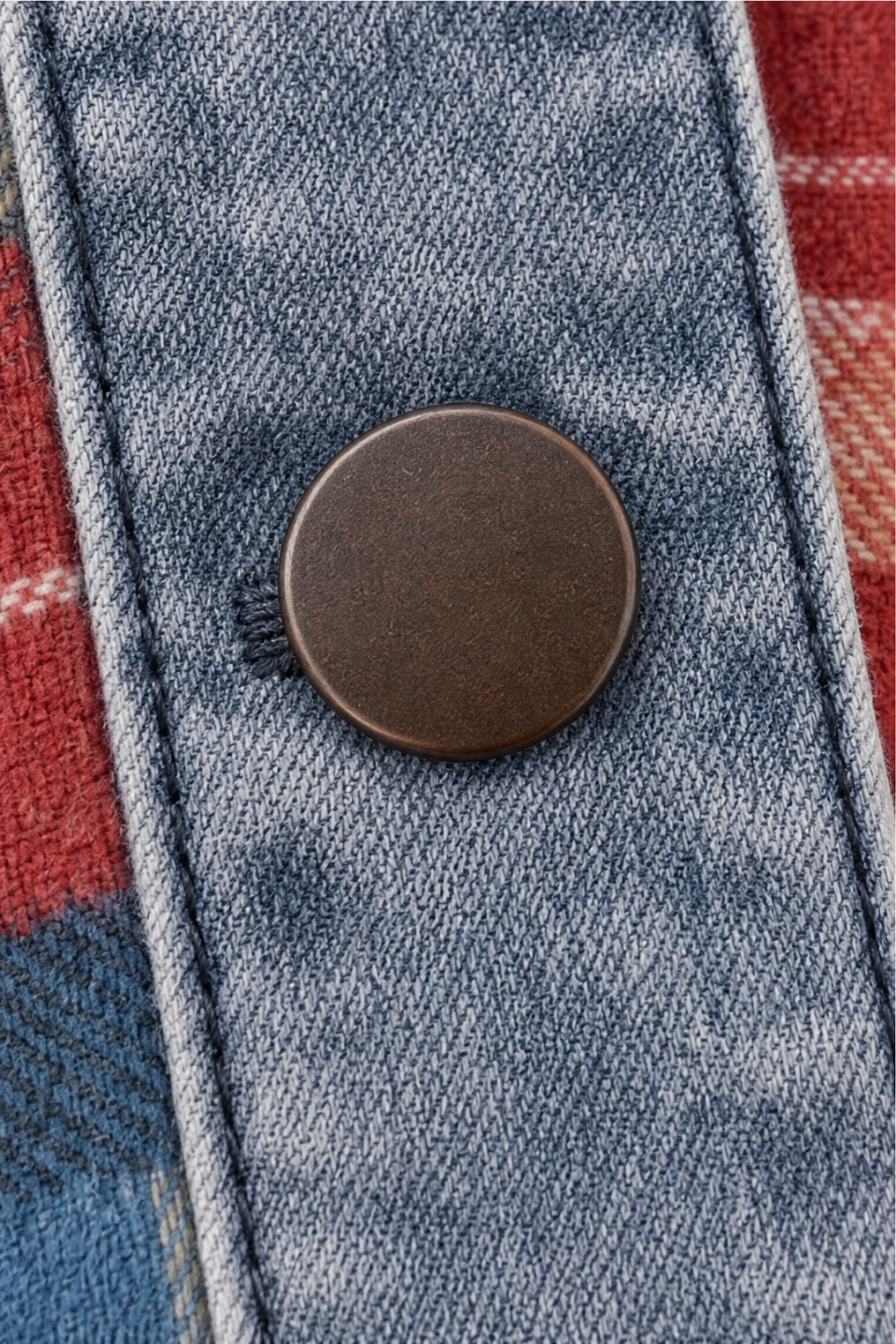 Denim-Trim Hooded Knit Cardigan