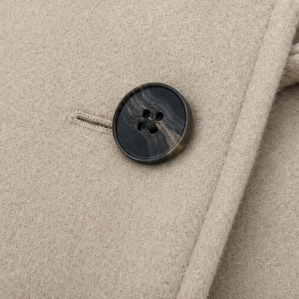 Double-Breasted A-Line Tailored Overcoat