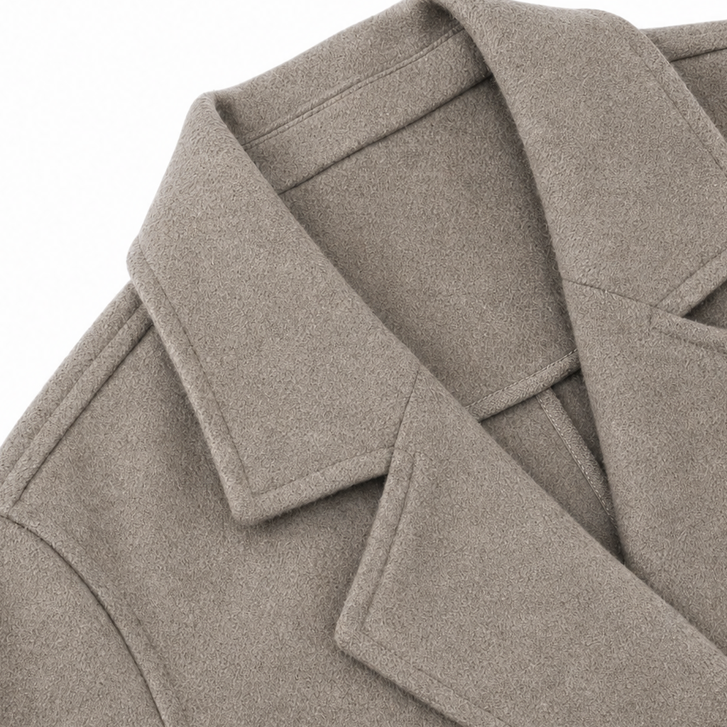 Double-Breasted Belted Long Coat
