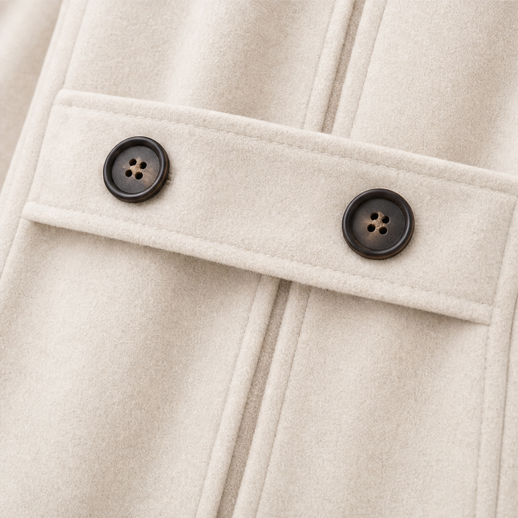 Double-Breasted Hooded Peacoat