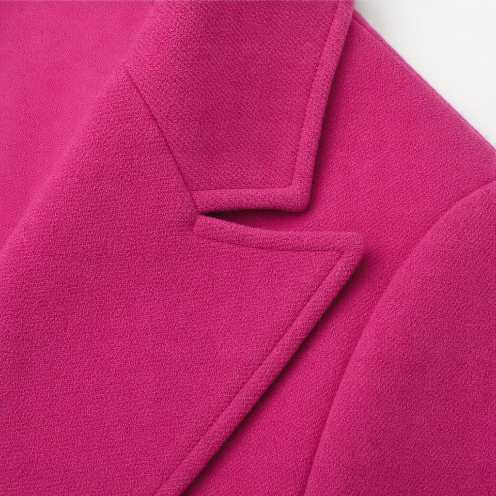 Double-Breasted Structured Wool-Look Coat