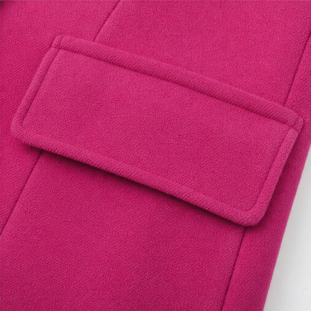 Double-Breasted Structured Wool-Look Coat