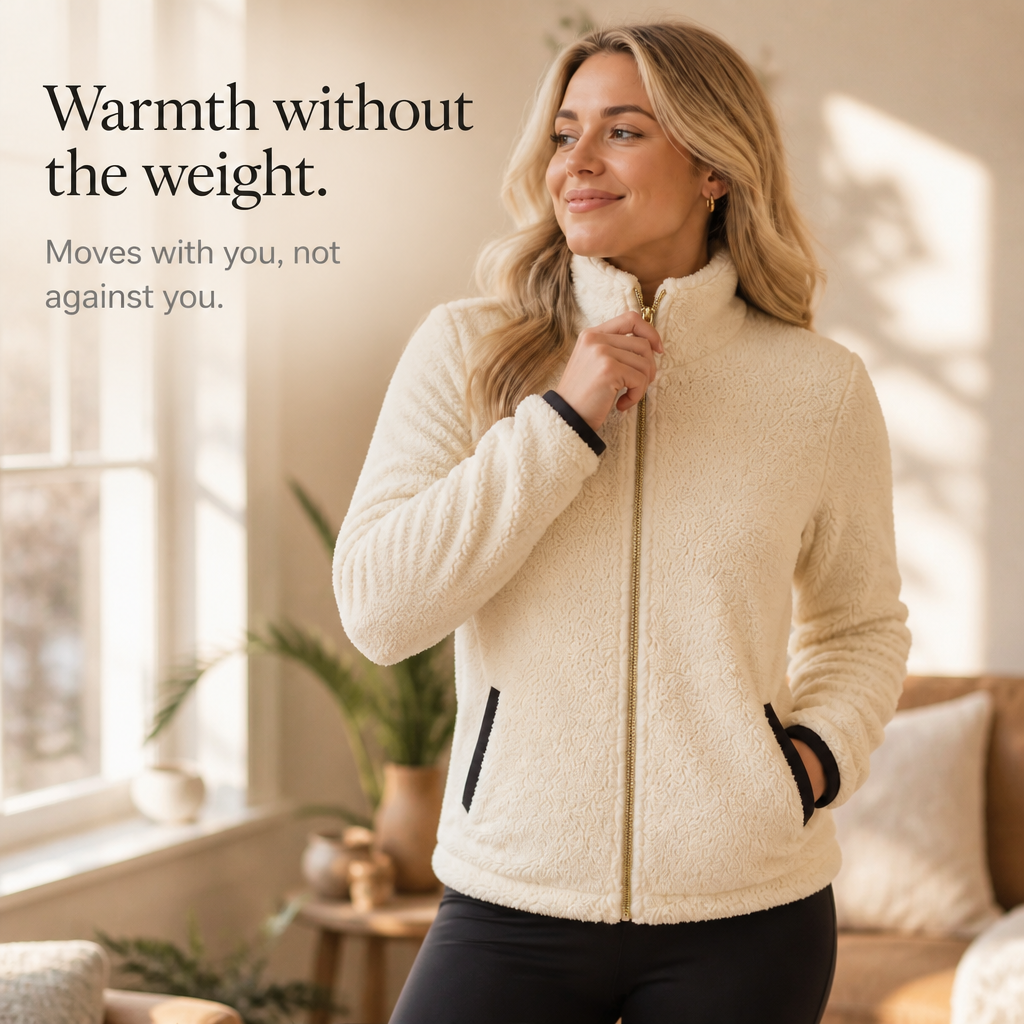 Double-Layer Fleece-Look Zip Jacket