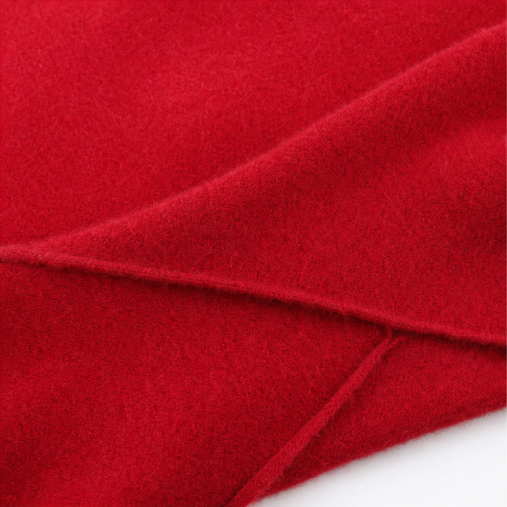 Draped Shawl Collar Open-Front Wool Coat