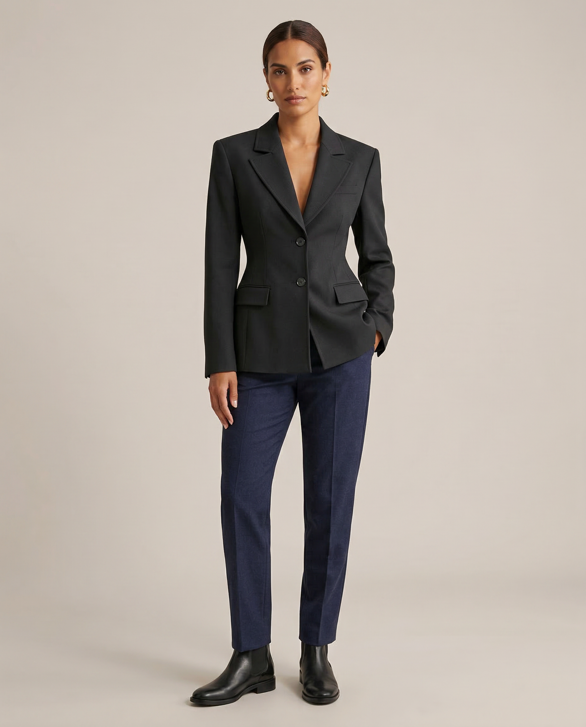 Elegant Notched Collar Blazer
