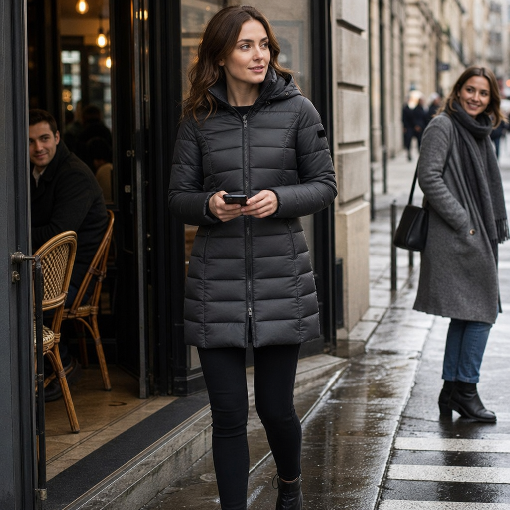 Fill Down Mid-Length Puffer Jacket
