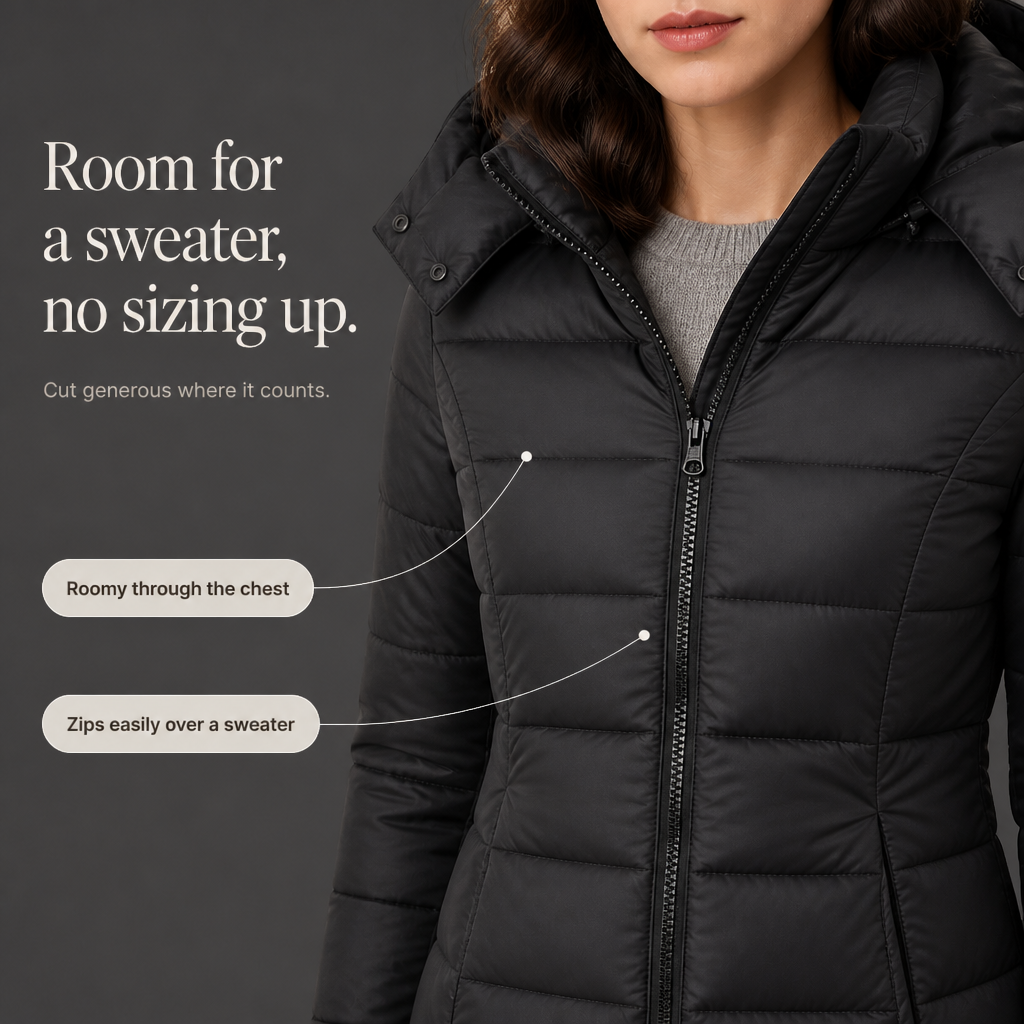 Fill Down Mid-Length Puffer Jacket