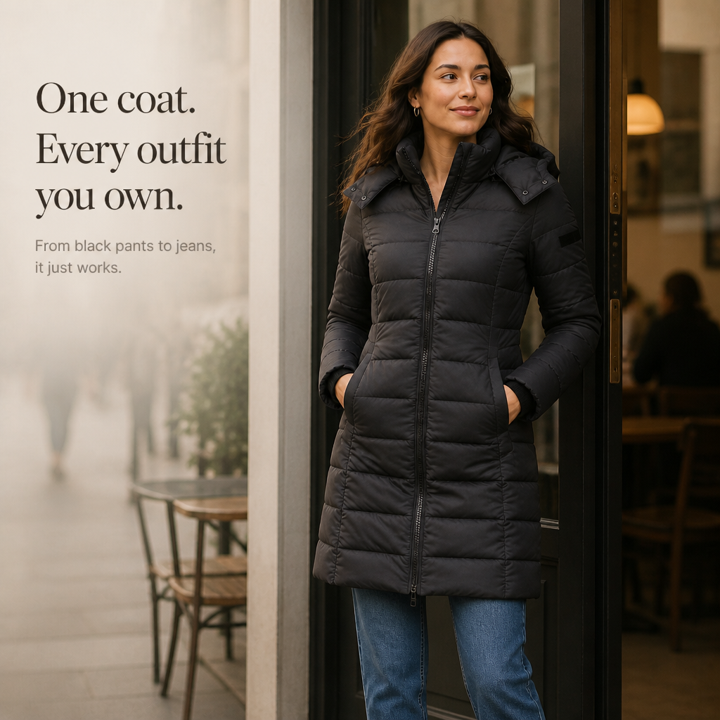 Fill Down Mid-Length Puffer Jacket