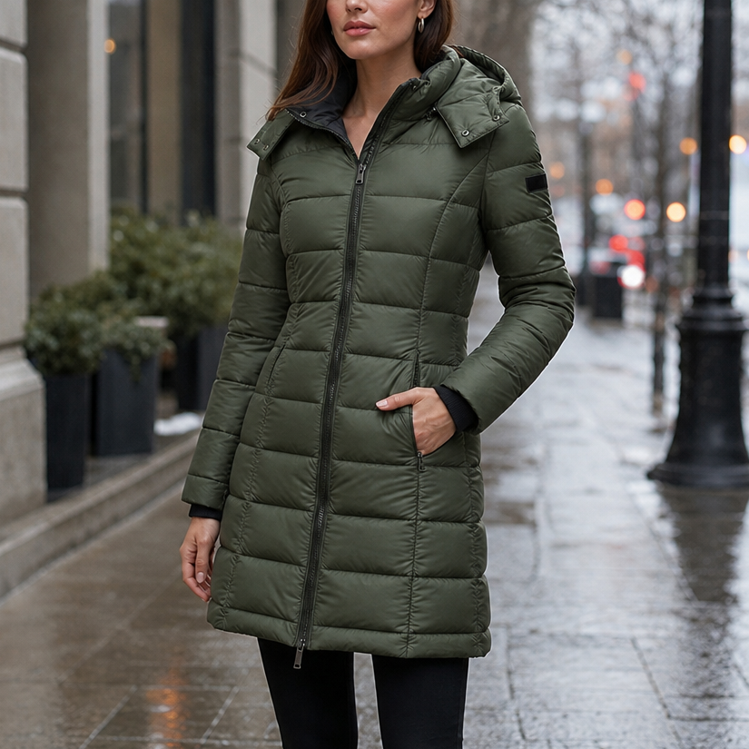 Fill Down Mid-Length Puffer Jacket