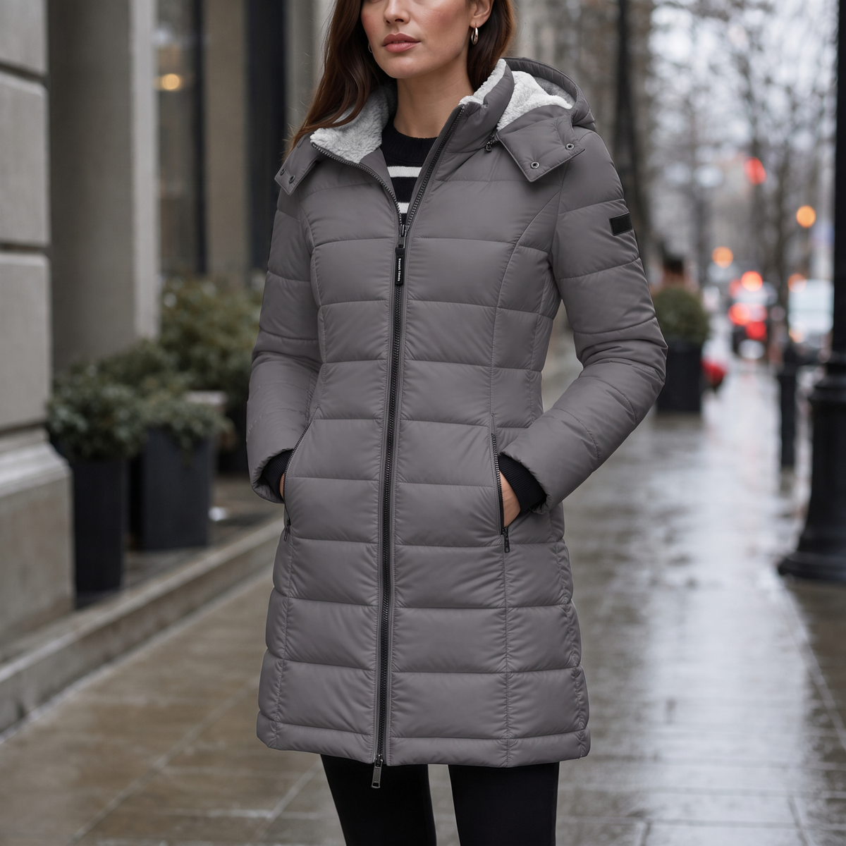 Fill Down Mid-Length Puffer Jacket