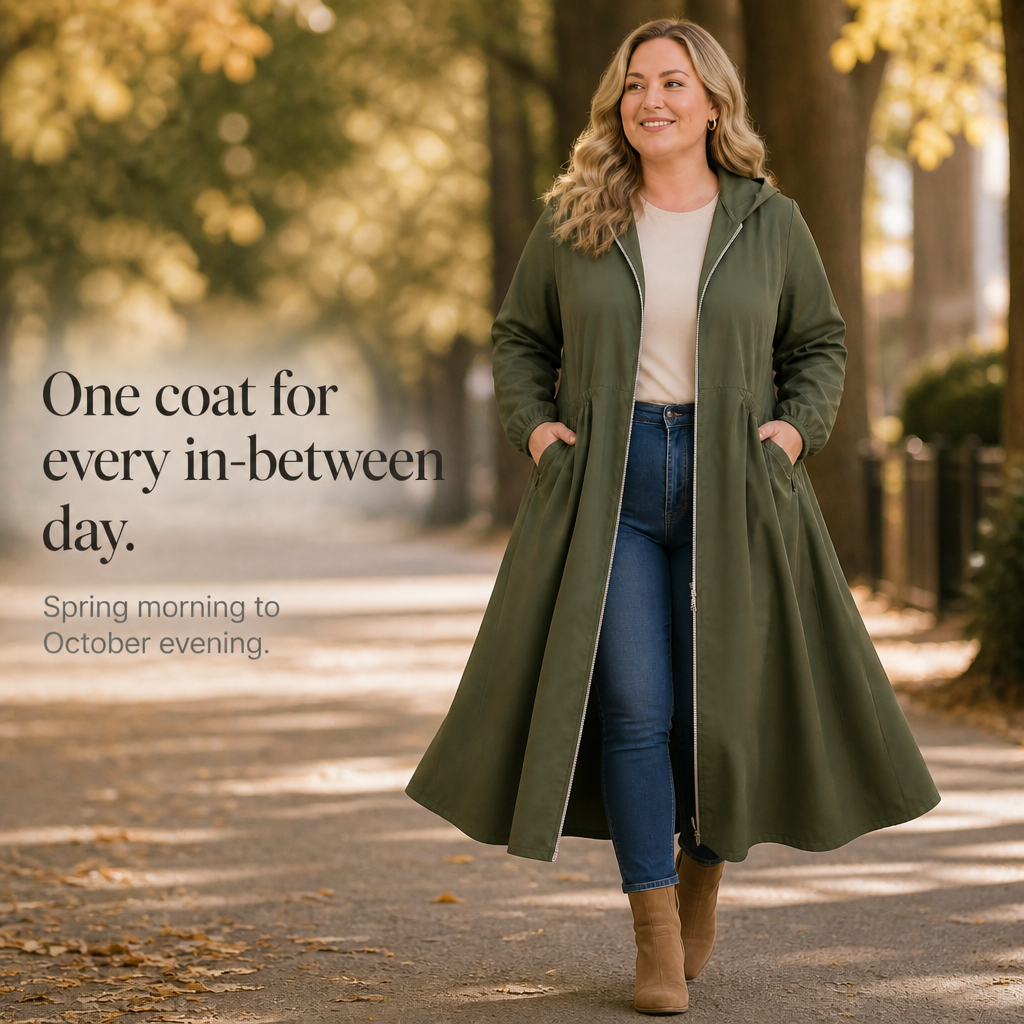 Flared Hem Peplum Rain Jacket With Pockets