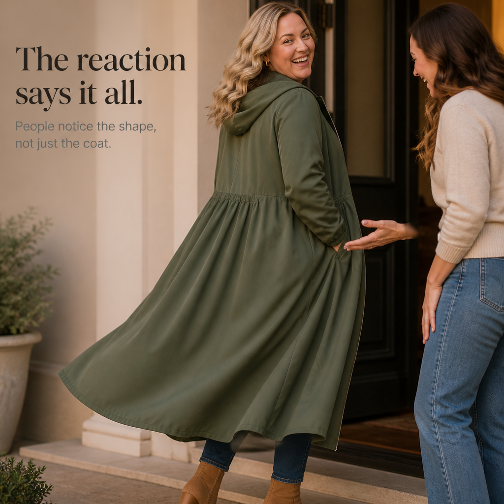 Flared Hem Peplum Rain Jacket With Pockets