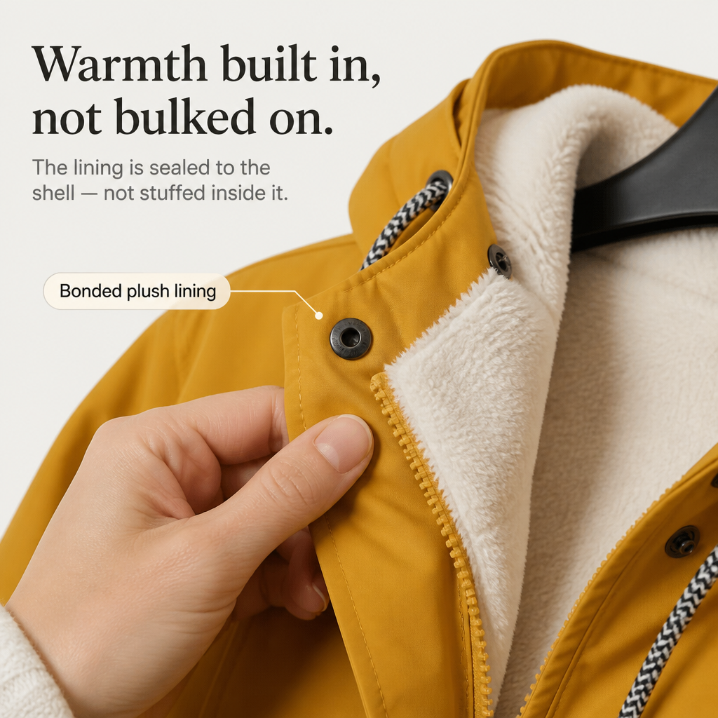 Fleece-Lined Hooded Windproof Jacket