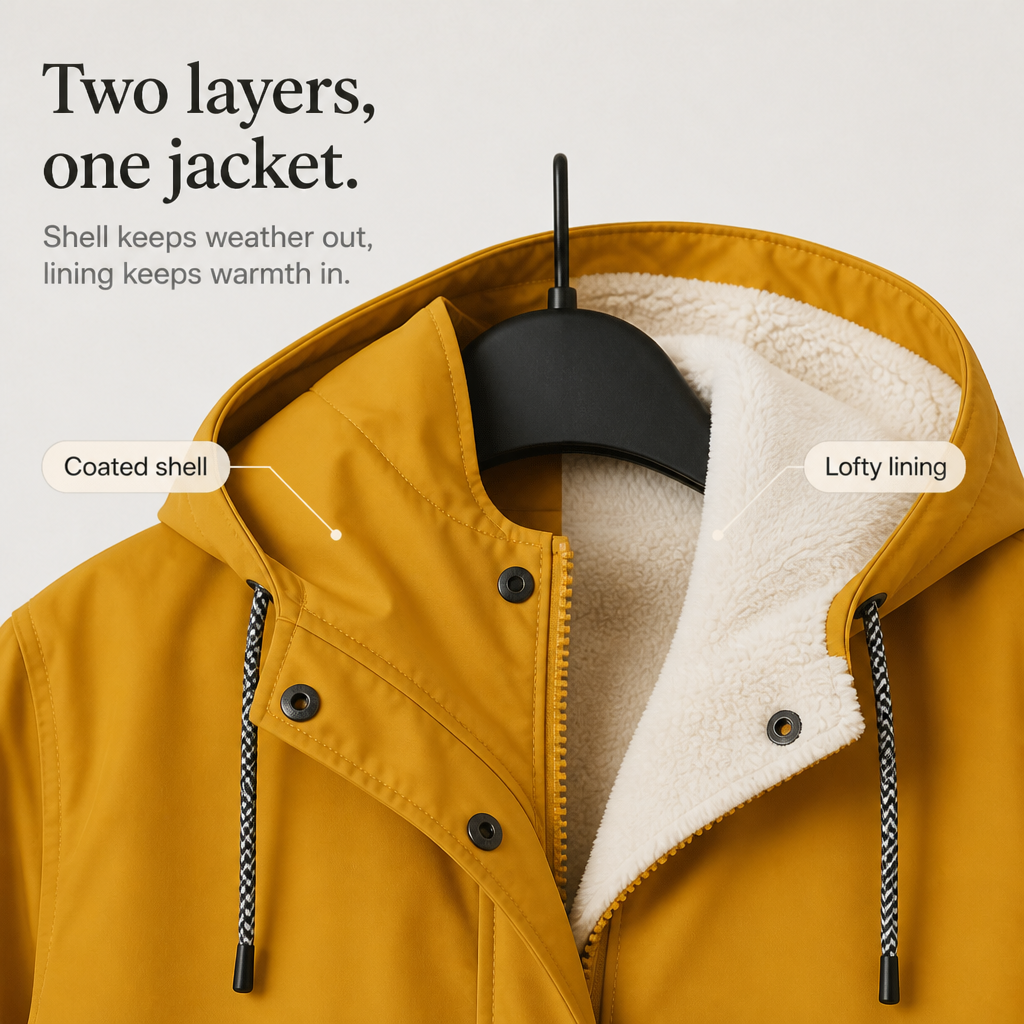 Fleece-Lined Hooded Windproof Jacket