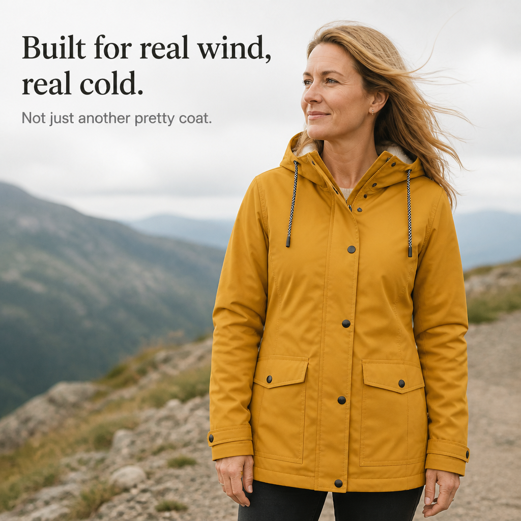 Fleece-Lined Hooded Windproof Jacket