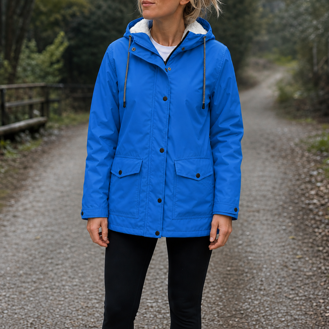 Fleece-Lined Hooded Windproof Jacket