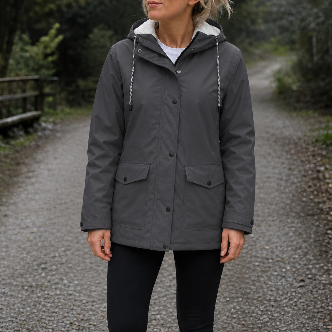 Fleece-Lined Hooded Windproof Jacket