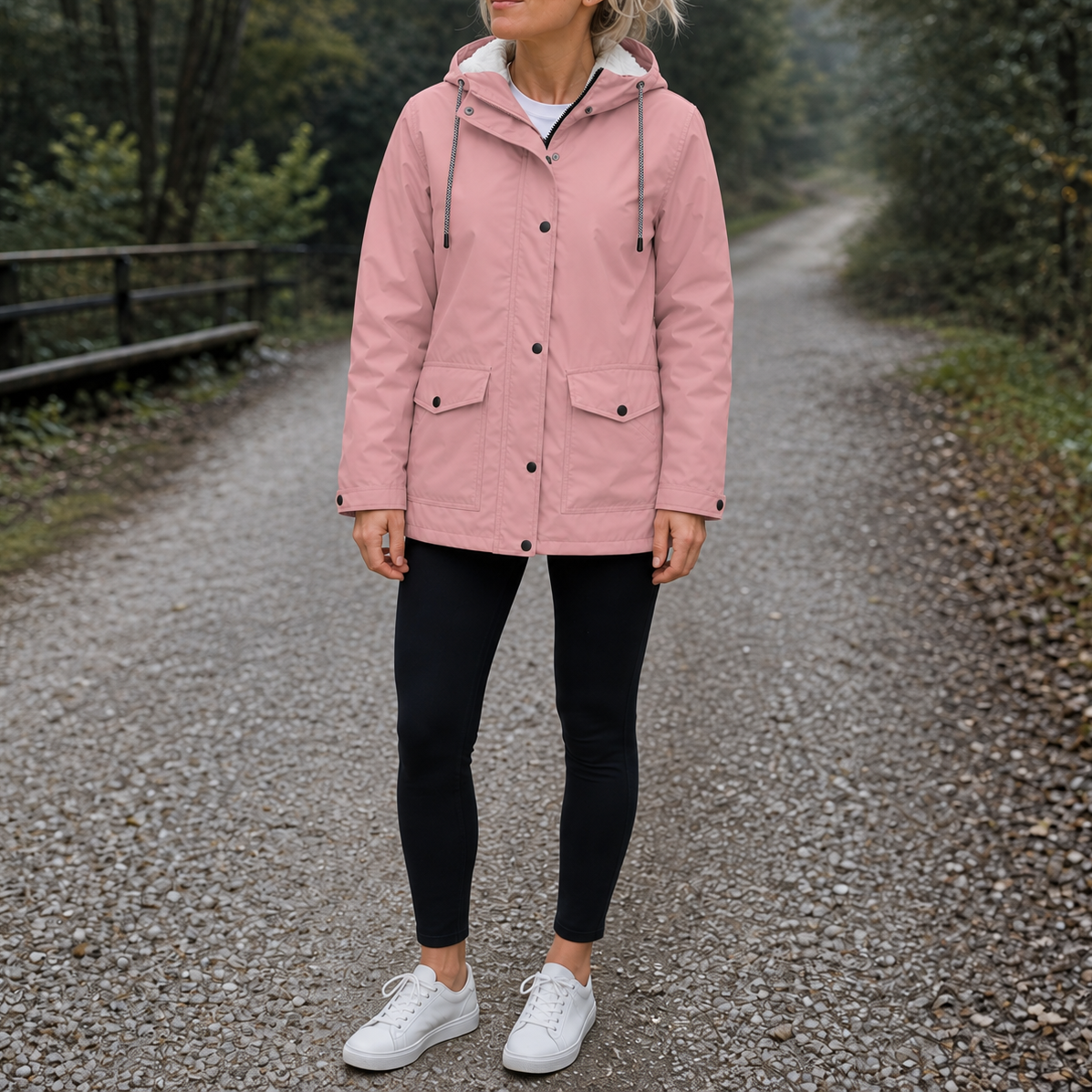 Fleece-Lined Hooded Windproof Jacket