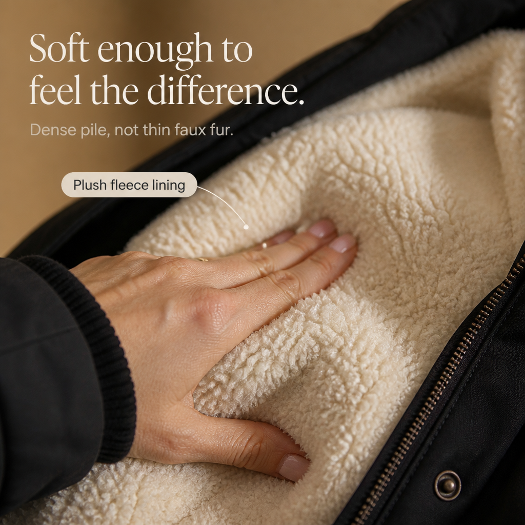 Fleece-Lined Waist-Defining Padded Parka