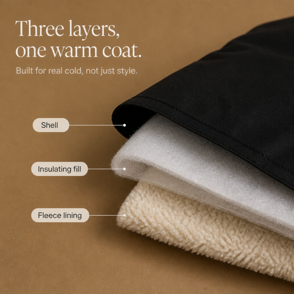Fleece-Lined Waist-Defining Padded Parka