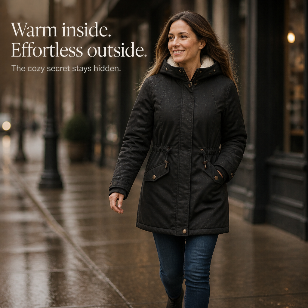 Fleece-Lined Waist-Defining Padded Parka