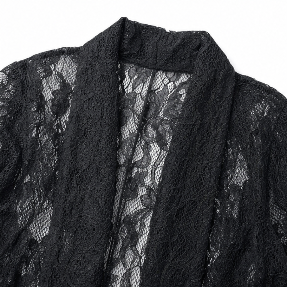 Floral Lace-look Open-Front Blazer for Women
