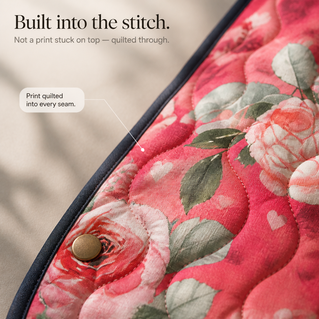 Floral Print Quilted Puffer Jacket