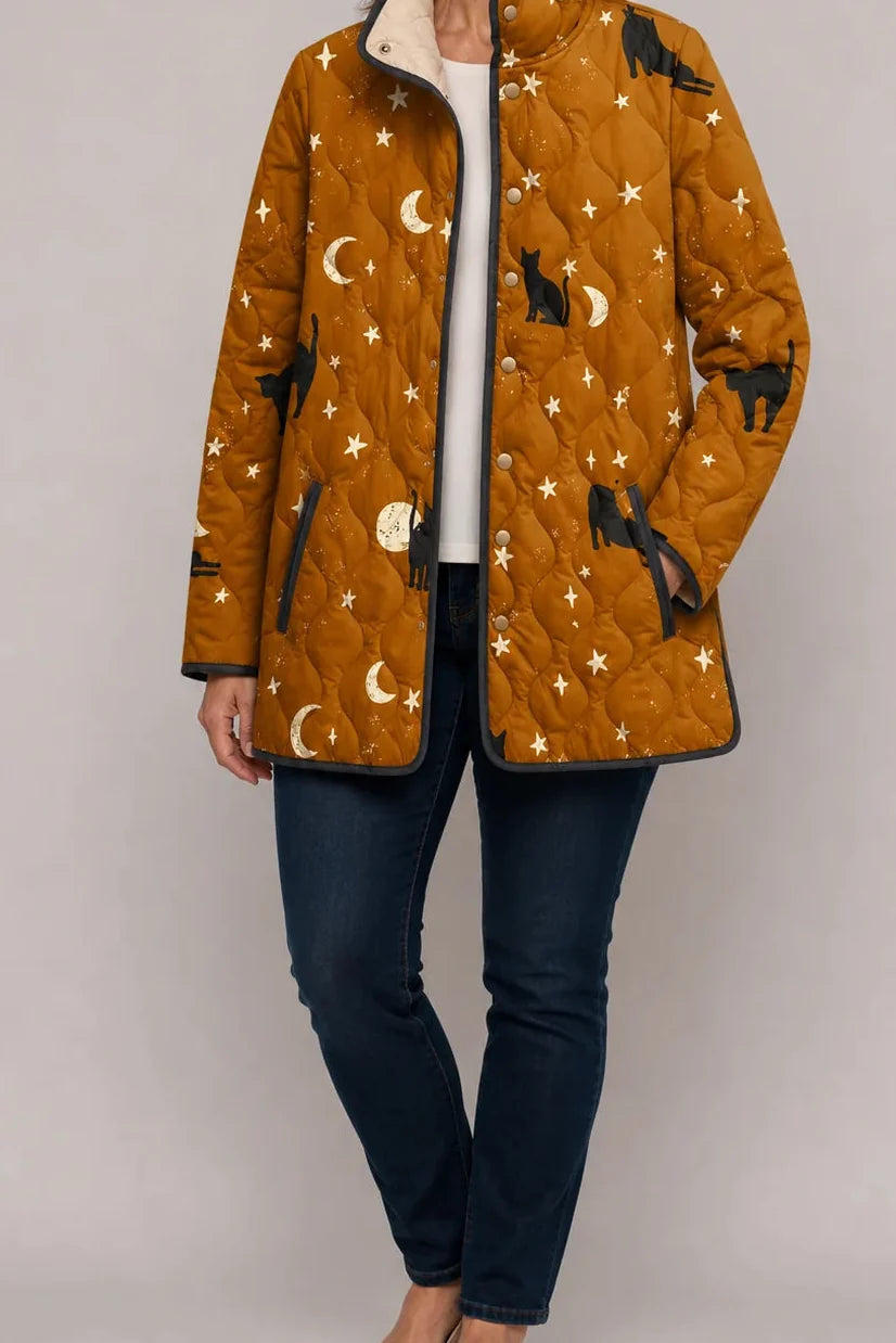 Floral Print Quilted Puffer Jacket