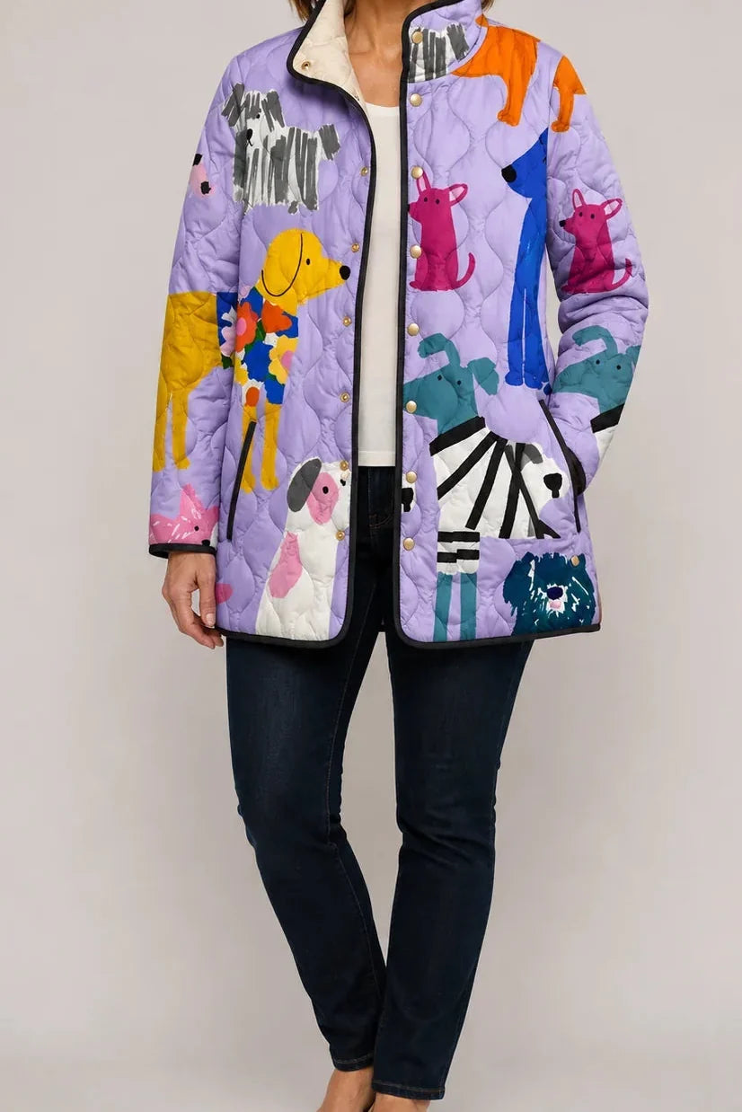Floral Print Quilted Puffer Jacket