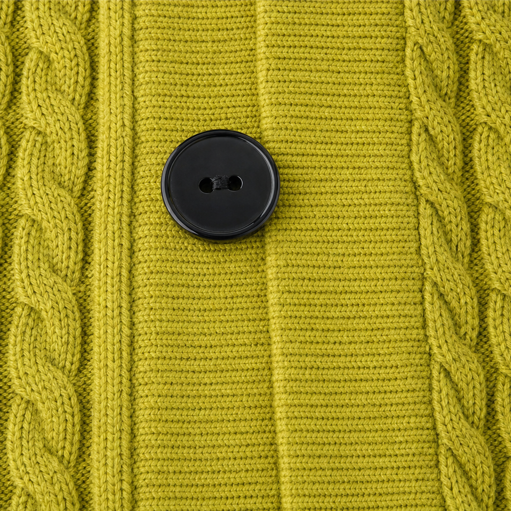 High Collar Cable-Knit Duster Cardigan