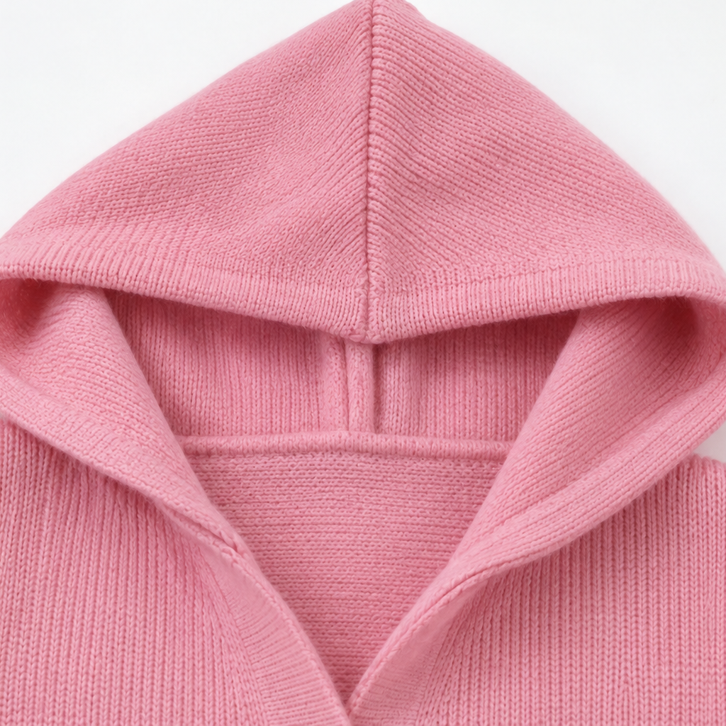 Hooded A-Line Knit Cardigan