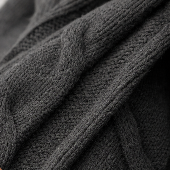 Hooded Longline Cable-Knit Cardigan