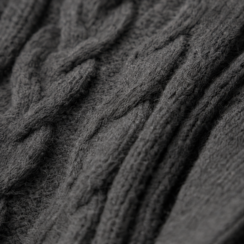 Hooded Longline Cable-Knit Cardigan