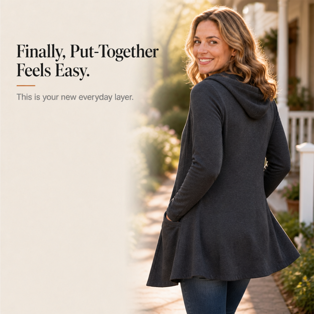 Hooded Longline Full-Zip Jacket